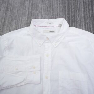 Hawker Rye Mens White Slim Fit Long Sleeve Button Down Oxford Shirt Size Medium